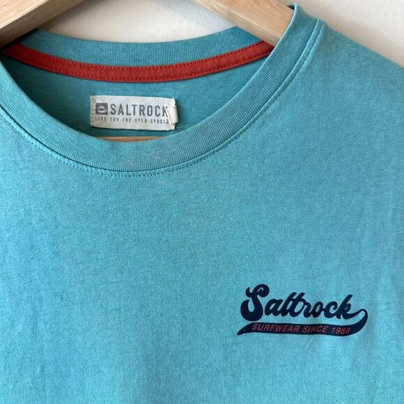 Saltrock Surfwear T-Shirt Atlantic Coast Blue Size Medium M - Picture 3 of 8